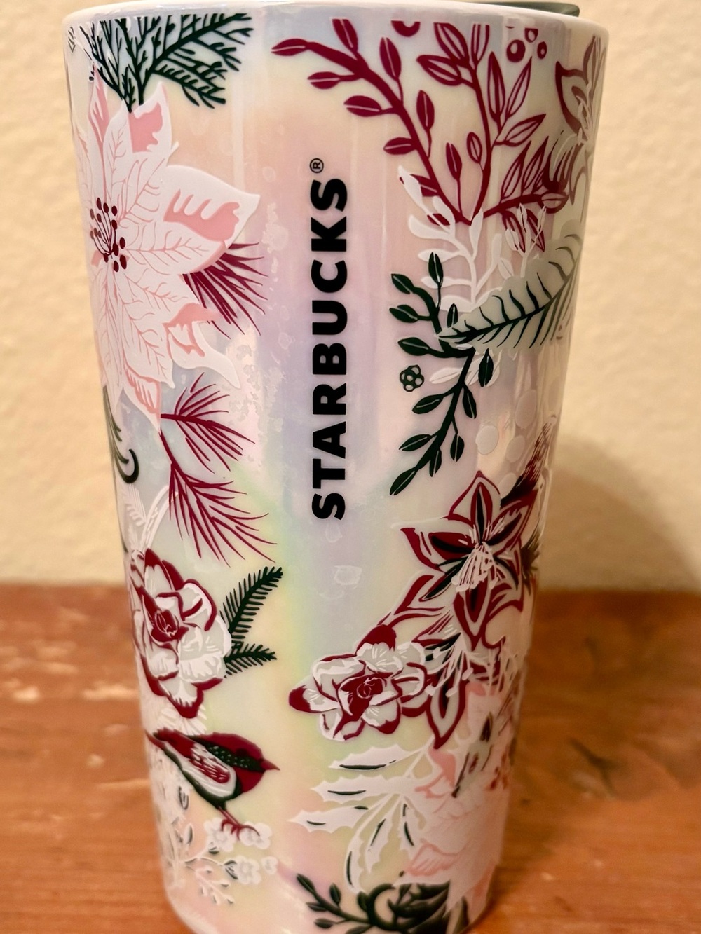 Starbucks Iridescent Floral Tumbler in Pink, Green & White